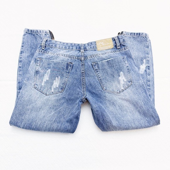 One Teaspoon Distressed Denim Jeans Trashed Free Birds Size 28 - Picture 5 of 10
